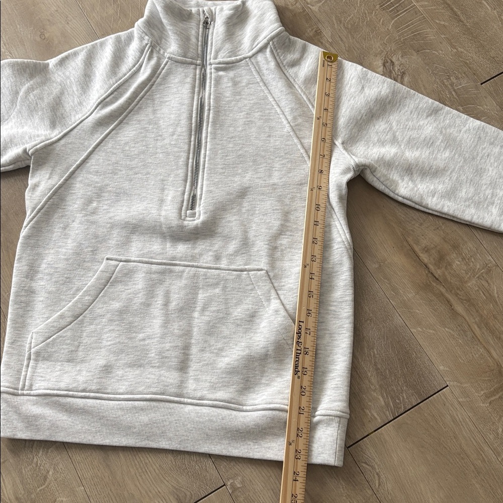 NWOT Danskin Light Heathered Grey 12 Zip Sweater Size XS 19” ptp - Picture 3 of 7